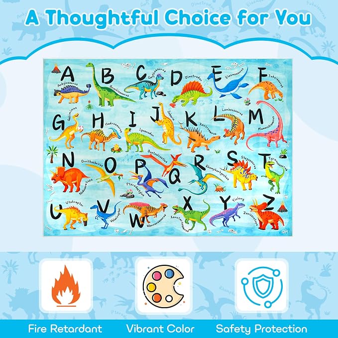 6x9 ABC Classroom Rug for Kids Playroom, Alphabet Rug - Image 5