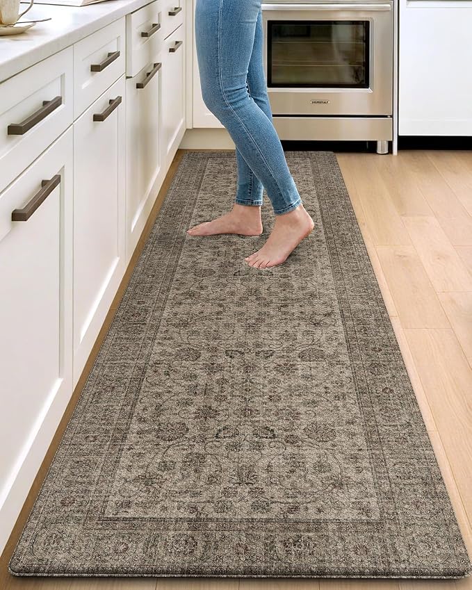 DEXI Kitchen Floor Mats Cushioned Anti Fatigue Runner Rug, 23x86 Mottled Brown by DEXI