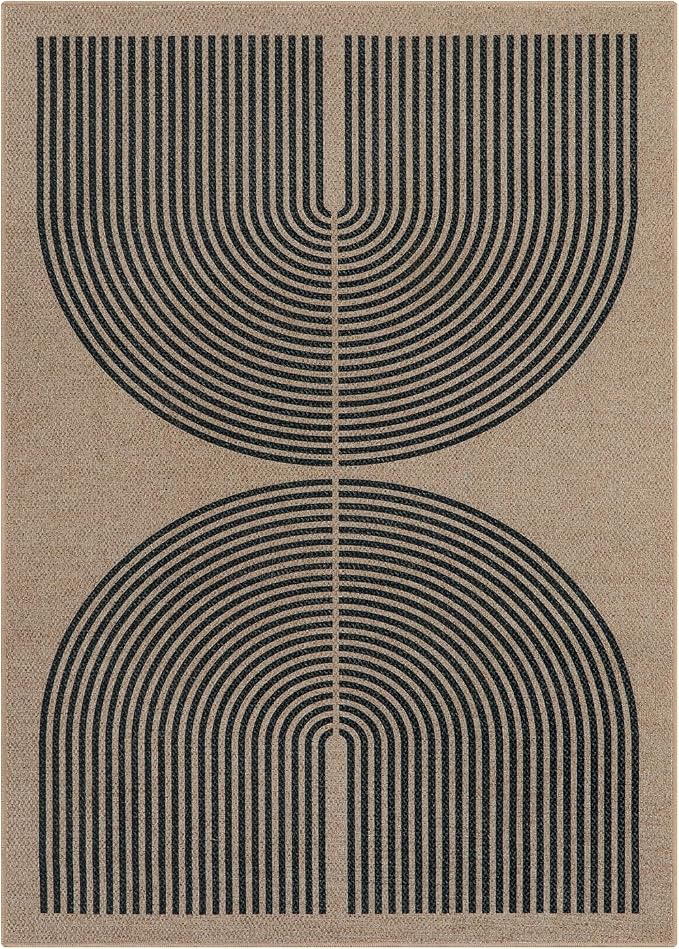 Lahome Modern Rainbow Easy Jute Rug, Washable Rugs 5x7 - Image 8