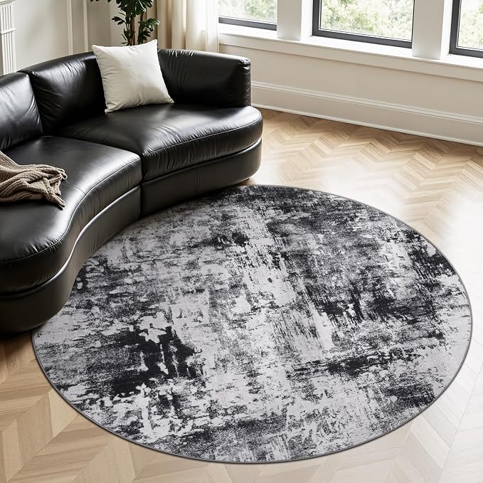 Rugflix Round Area Rugs 6Ft for Living Room, Washable Circle Rug by RugflixAreaRugs