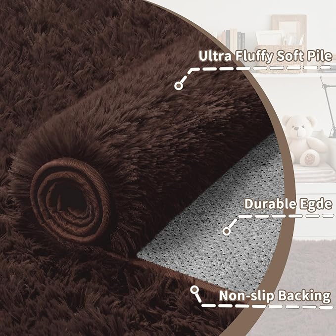 4x6 Area Rug for Living Room: Ultra Soft Fluffy Rug Modern Large Thicked Shag - Image 7
