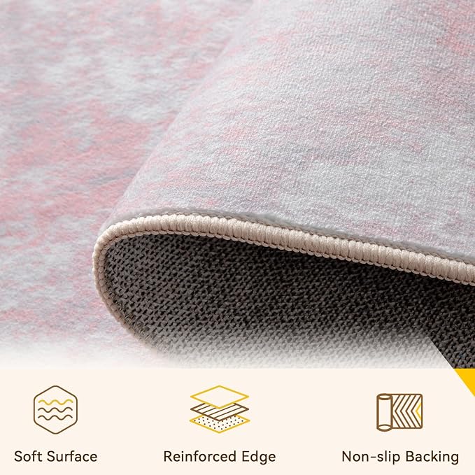 RELEANY Washable Area Rugs 10'x14' Non-Slip Modern Abstract Soft - Image 4