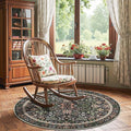 jinchan Zenith Round Rug 5ft Area Rug Soft 5'Round Floral Aesthetic Rug by JINCHAN