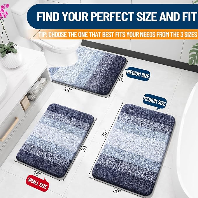 OLANLY Large Bathroom Rugs Mat 40x24, Extra Soft Absorbent Microfiber Bath Rugs - Image 2