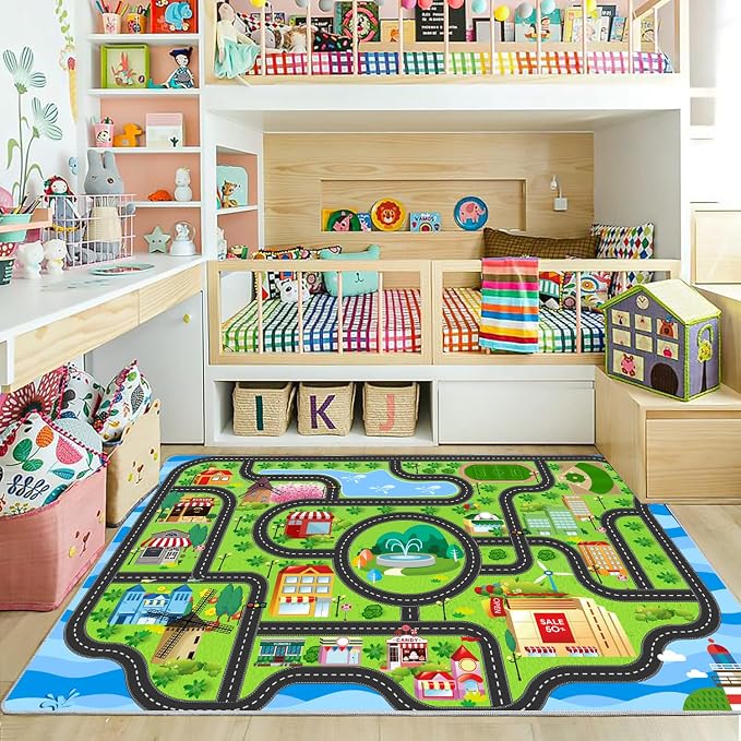 Kids Car Rug, soft low-pile surface, non-slip backing, compact size - Image 8