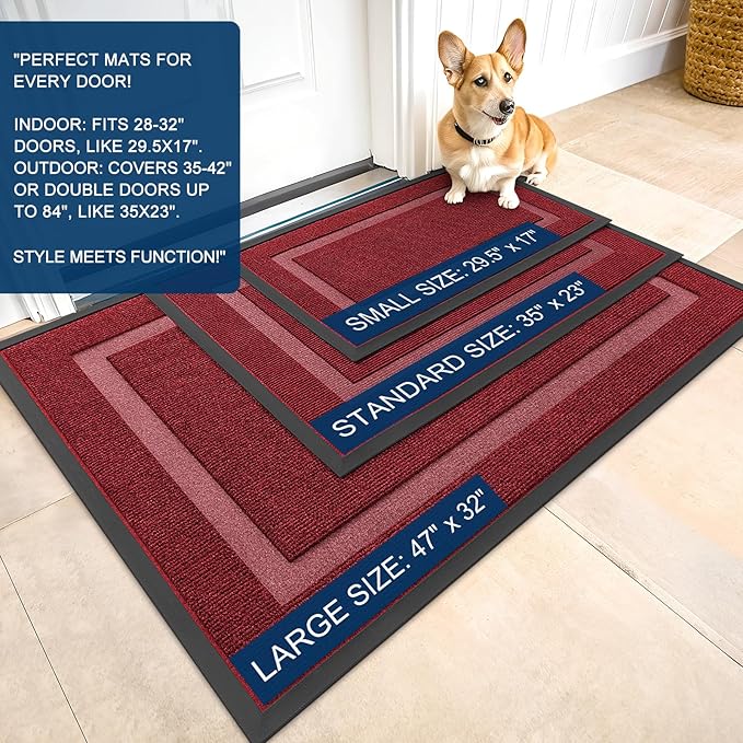 OLANLY Front Door Mat Indoor Outdoor Entrance, Waterproof All-Season, - Image 2