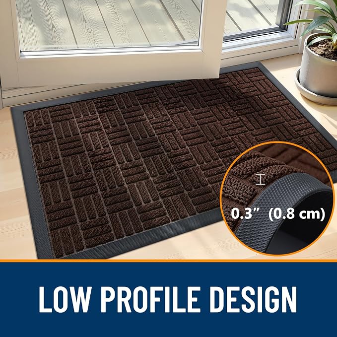 OLANLY Front Door Mat Outside Entrance 47x32, Heavy Duty Sturdy Natural Rubber - Image 5