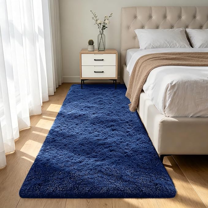 Shag Runner Rug for Bedroom Living Room 2x6 Upgrade Non-Slip Fluffy Soft by Boshengya