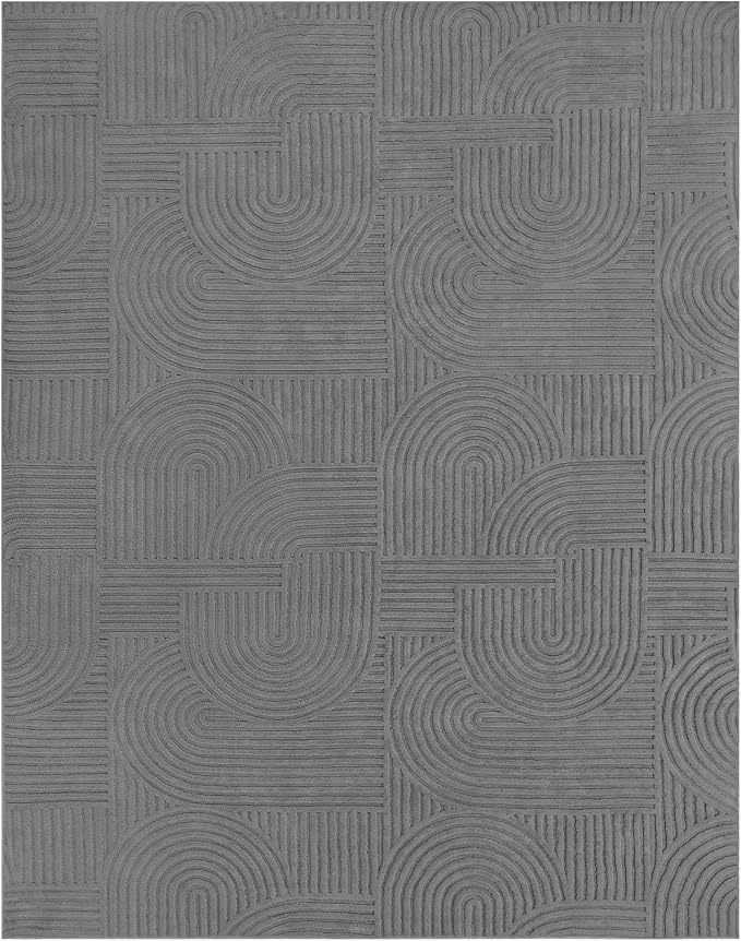 Pauwer 8x10 Washable Area Rugs for Living Room Modern Grey Solid Color Soft - Image 9