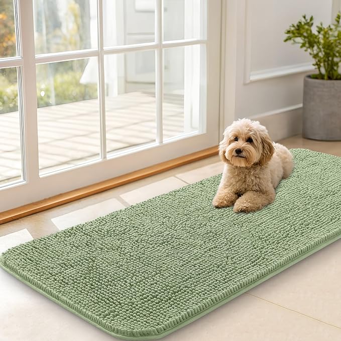 OLANLY Dog Door Mat for Muddy Paws 47x20, Absorbs Moisture and Dirt, Absorbent by OLANLY