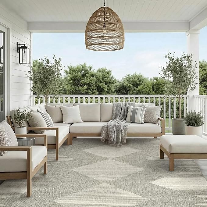 MontVoo-Outdoor Rug Carpet Patio Rug 5x7 ft Polypropylene Indoor Outdoor Rugs - Image 8