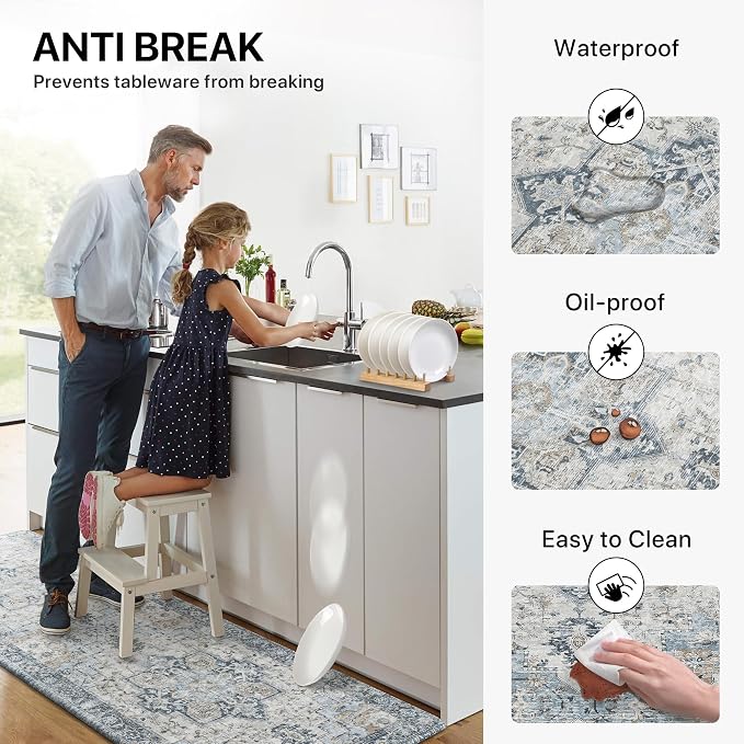 GENIMO Kitchen Mats for Floor 2PCs, Washable Anti Fatigue Mat for Cushioned - Image 4