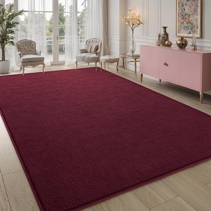 Pettop 7x10 ft Burgundy Red Area Rugs - Image 7