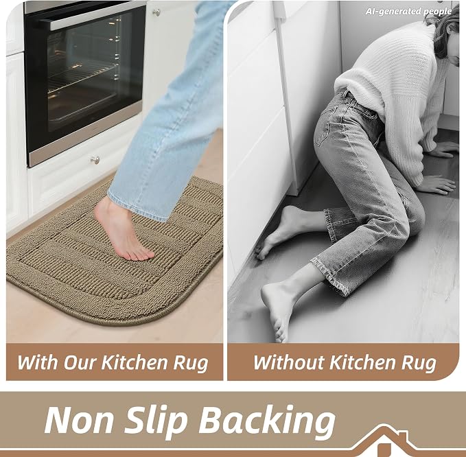 BEQHAUSE 30x18 Inch Kitchen Rug Mat Durable Kitchen Rugs Non-Slip Washable - Image 6