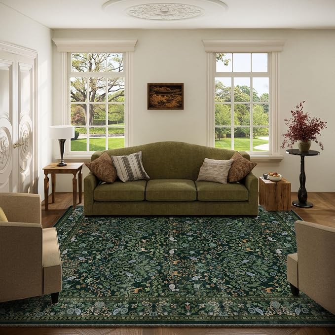 Washable Area Rugs for Living Room: 5x7 Rug Stain Resistant Non Slip Low Pile by palohom
