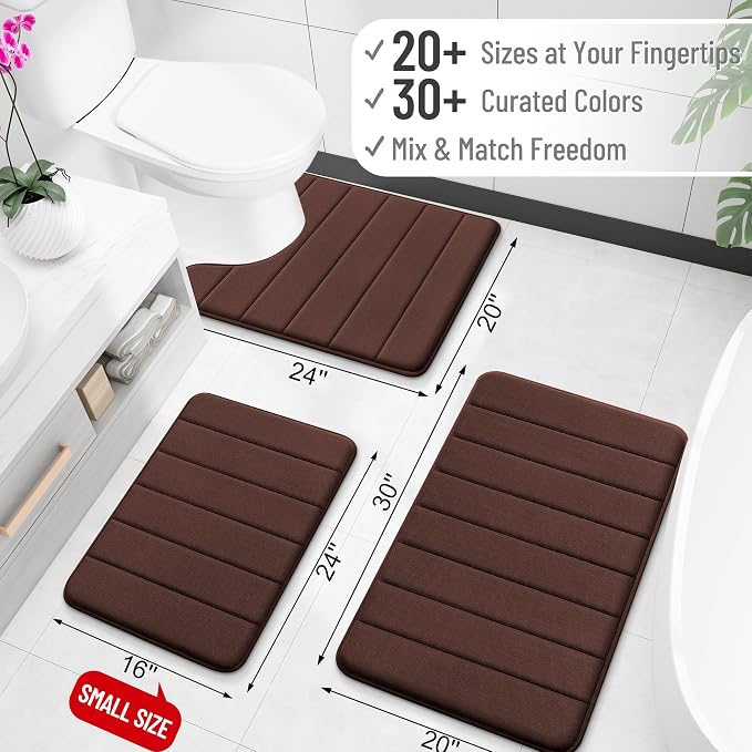 OLANLY Memory Foam Bath Mat 32x20, Super Soft Absorbent Bathroom Rugs, Quick Dry - Image 2