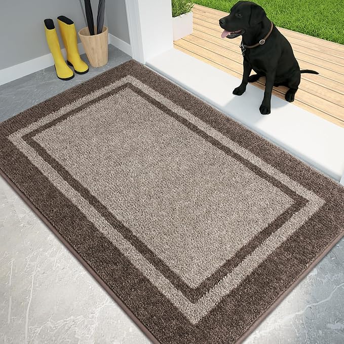 PURRUGS Dirt Trapping Door Mat 34" x 60", Non-Slip Machine Washable Entryway Rug by PURRUGS