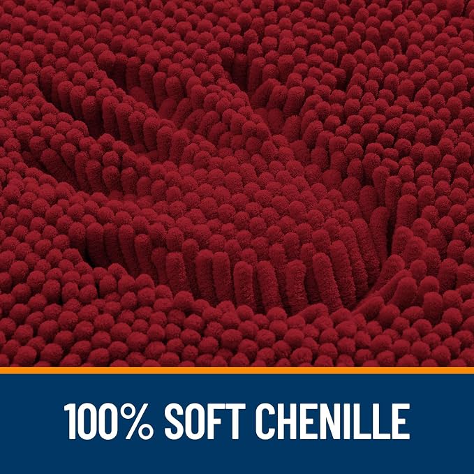 OLANLY Bathroom Rugs 32x20, Extra Soft Absorbent Chenille Bath Rugs, Rubber - Image 3