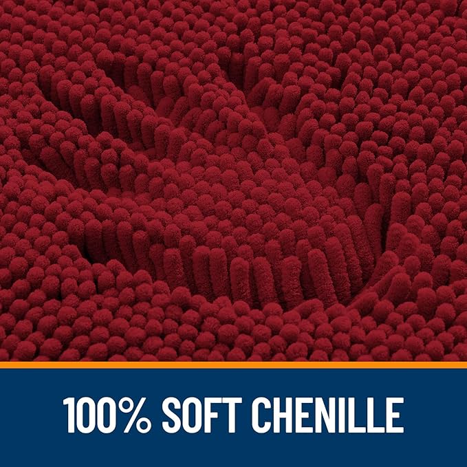 OLANLY Toilet Rugs U-Shaped 24x24, Extra Soft Absorbent Chenille Contour - Image 3