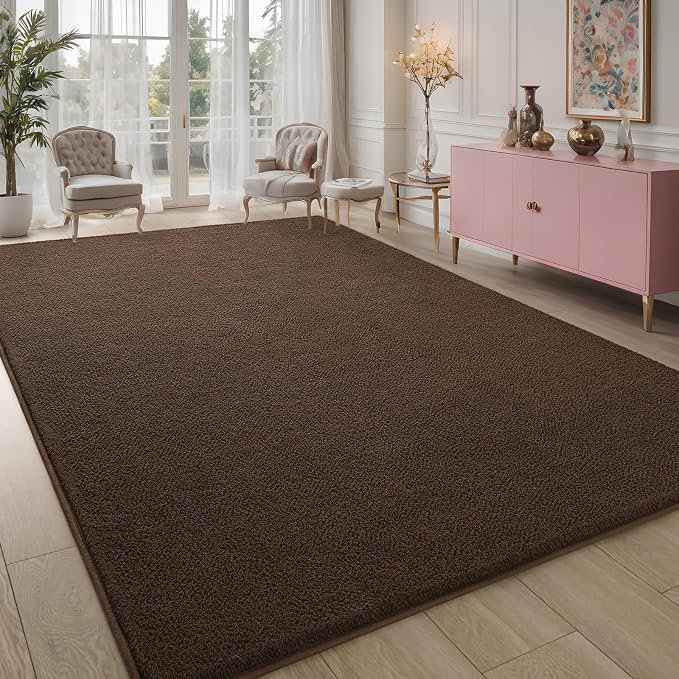Pettop 6x9 ft Brown Area Rugs for Bedroom Living Room, Washable Memory Foam - Image 7
