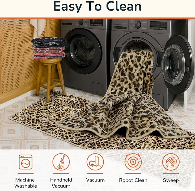 BESTSWEETIE Area Rug 6x9 Rug Machine Washable Non-Slip Low Pile Print Pattern - Image 3