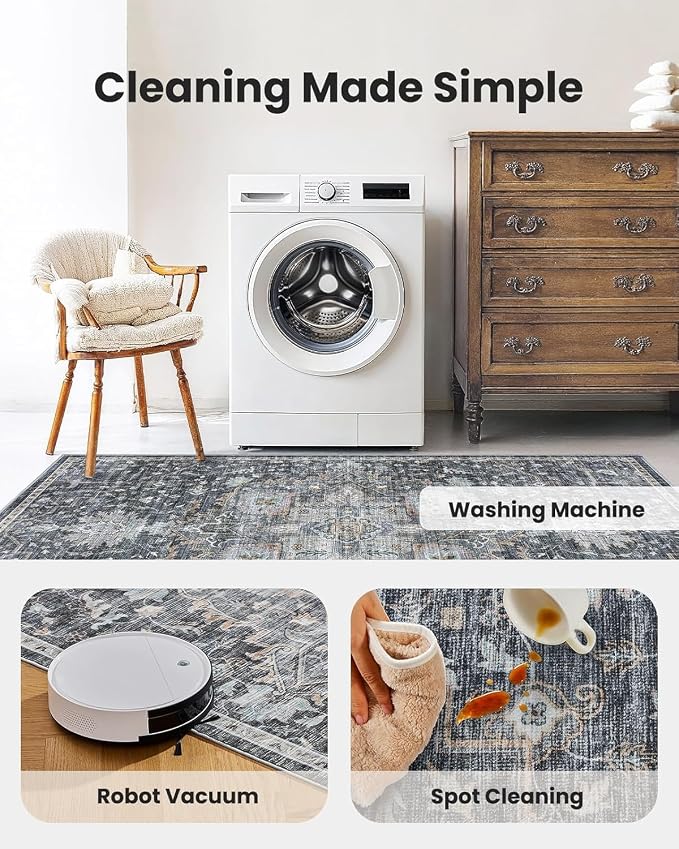 AMADA HOMEFURNISHING 6x9 Area Rugs, Vintage Rugs - Image 4