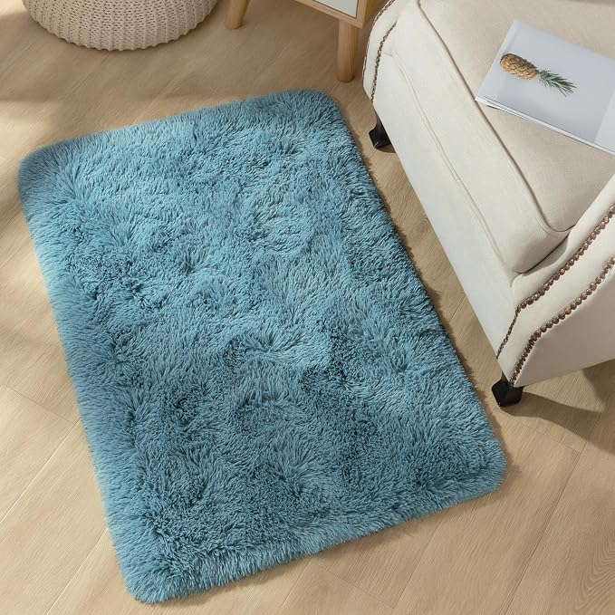 YJ.GWL Runner Rugs for Hallway, 2x4 Washable Small Teal Bedside Rugs for Living - Image 4