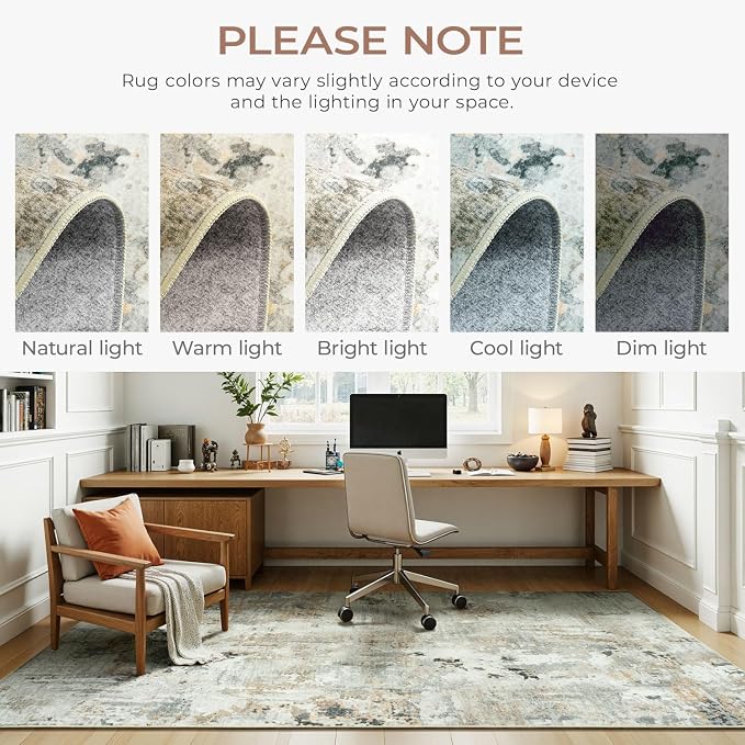 4x6 Rugs for Entryway Non-Slip Washable, Abstract Soft Area Rugs for Living Room - Image 5