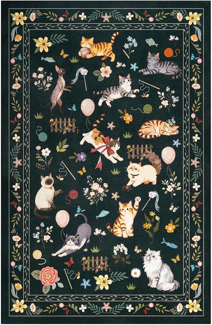 Unirea 8x10 Black Cat Area Rugs - Image 2