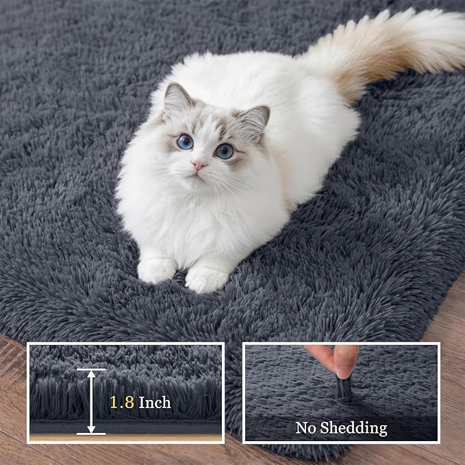 Fluffy Area Rugs 9x12 Living Room Bedroom: Ultra Soft Shag Rug Upgrade Non-Slip - Image 5
