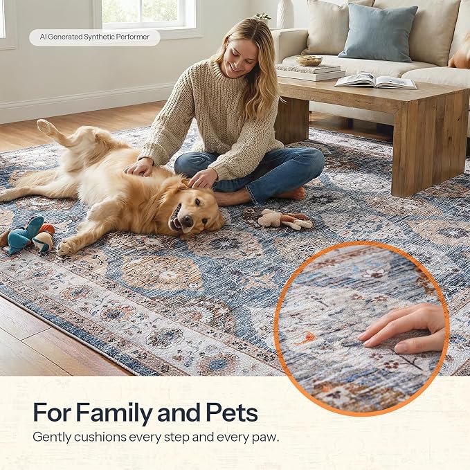 HOOBRO 5 x 7 Area Rugs Washable, Living Room Rugs, Non-Slip Rug Stain Resistant - Image 4