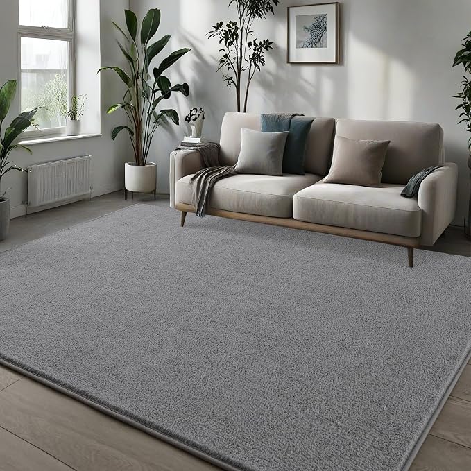 Pettop 4x6 ft Grey Area Rugs for Bedroom Living Room, Washable Memory Foam - Image 3