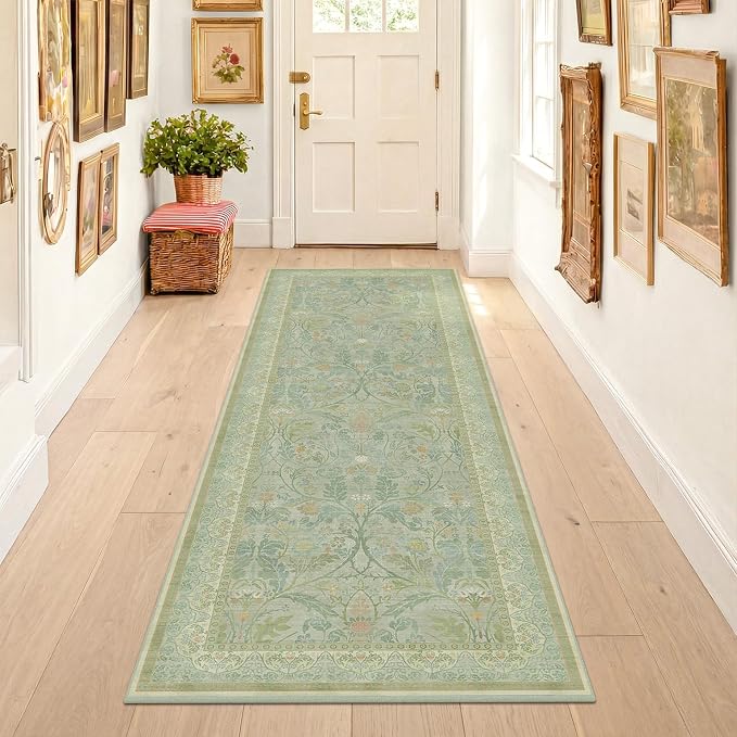 Washable Bathroom Runner Rug 2x5 Non Slip, Sage Green Small Throw Rug - Image 6