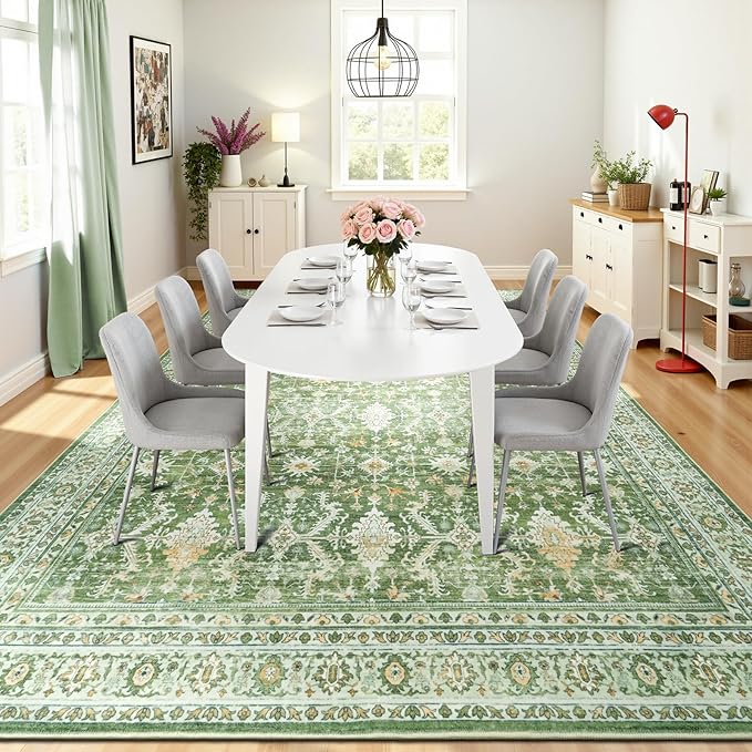 Lofus 8x10 Area Rug for Living Room, Light Green Washable Area Rugs - Image 6