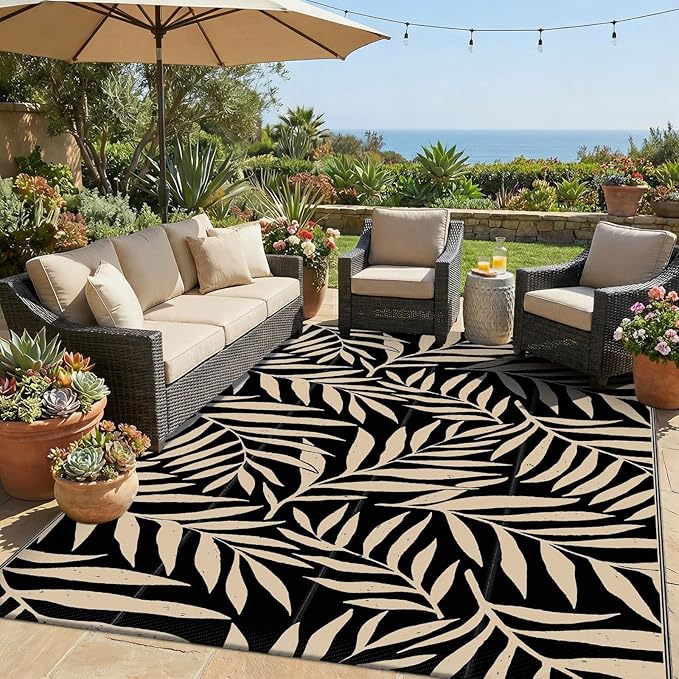 Smiry Outdoor Rug 5x8 ft, Waterproof Reversible Plastic Straw Rugs, Outdoor by Smiry