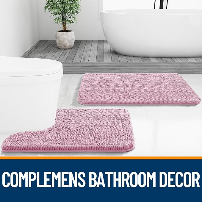 OLANLY Large Bathroom Rugs 45x27, Extra Soft Absorbent Chenille Bath Rugs - Image 7