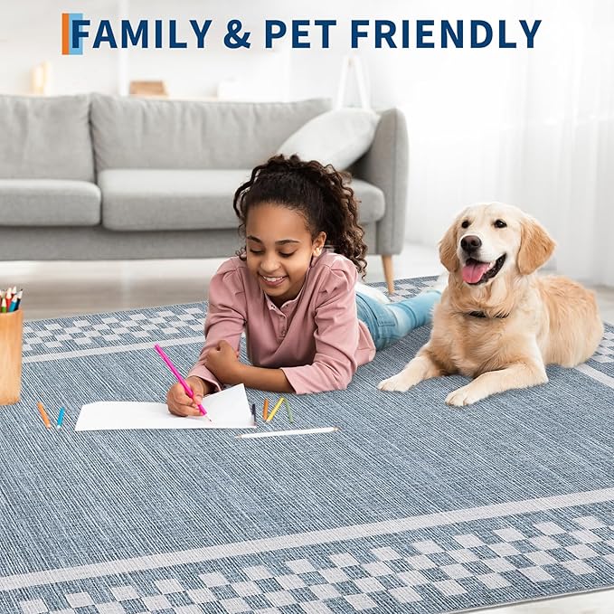 GarveeHome Washable Area Rug 4x6 Small Living Room Rugs Modern Bordered Soft - Image 3