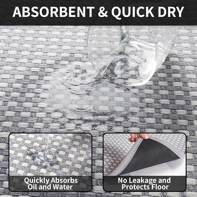 YDKGL Kitchen Mat Kitchen Rugs Sets of 2 PCS Non Slip Washable, Super Absorbent - Image 4