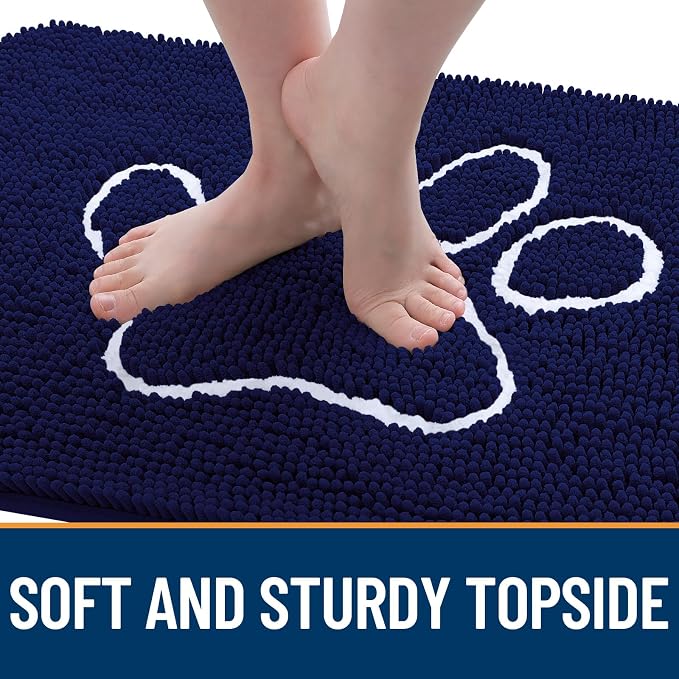 OLANLY Dog Door Mat for Muddy Paws 24x16, Paw Print Design, Absorbs Moisture - Image 4