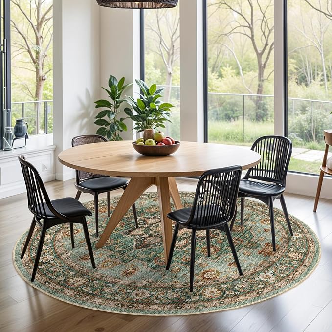 TOPRUUG Washable Oriental Area Rug - 4ft Round Rugs - Image 3