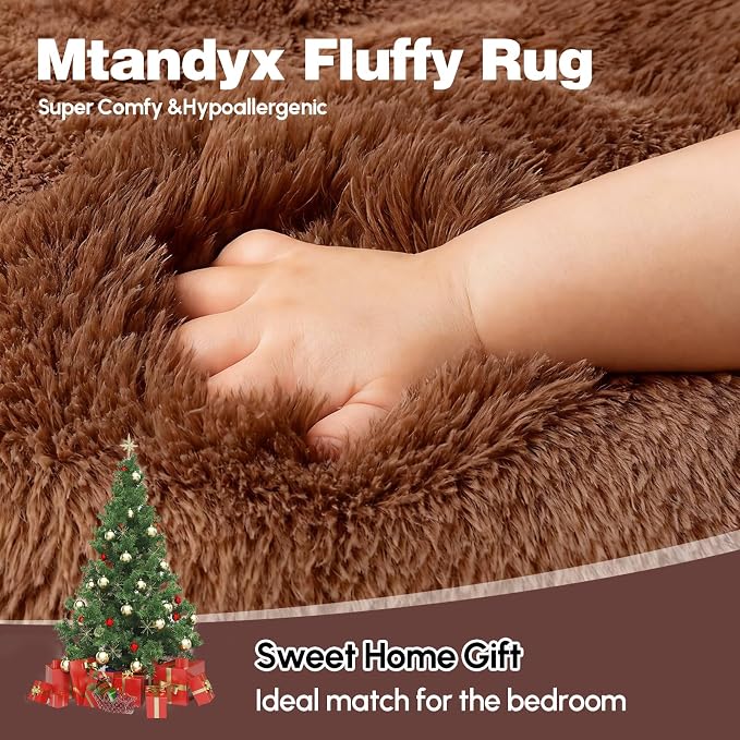 5x7 Plush Fluffy Area Rugs, Large Soft Carpet, Upgraded Non-Slip Rectangular Rug - Image 2