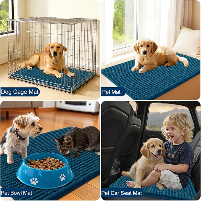OLANLY Dog Door Mat for Muddy Paws 36x24, Ultra Absorbent Chenille Mud Doormat - Image 7