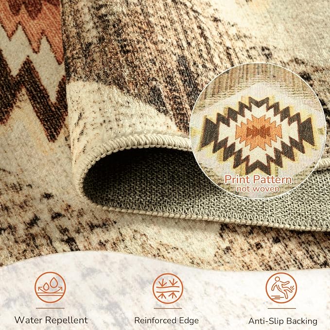 BESTSWEETIE Area Rug 3x5 Machine Washable Non-Slip Low Pile Print Pattern - Image 3