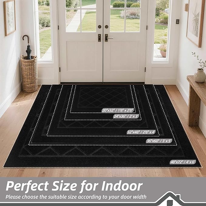 BEQHAUSE Dirt Trapper Door Mat 48" x 72", Doormat Non-Slip Entryway Rugs - Image 2