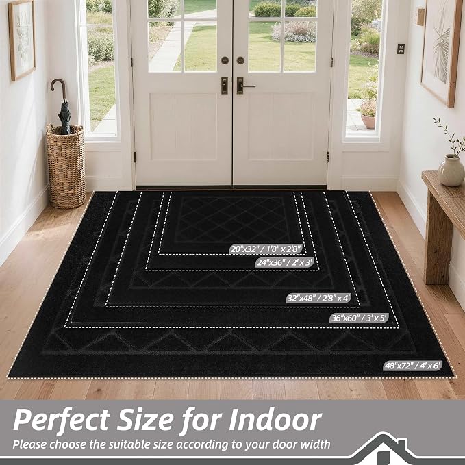 BEQHAUSE Dirt Trapper Door Mat 32" x 48", Doormat Non-Slip Entryway Rugs - Image 2