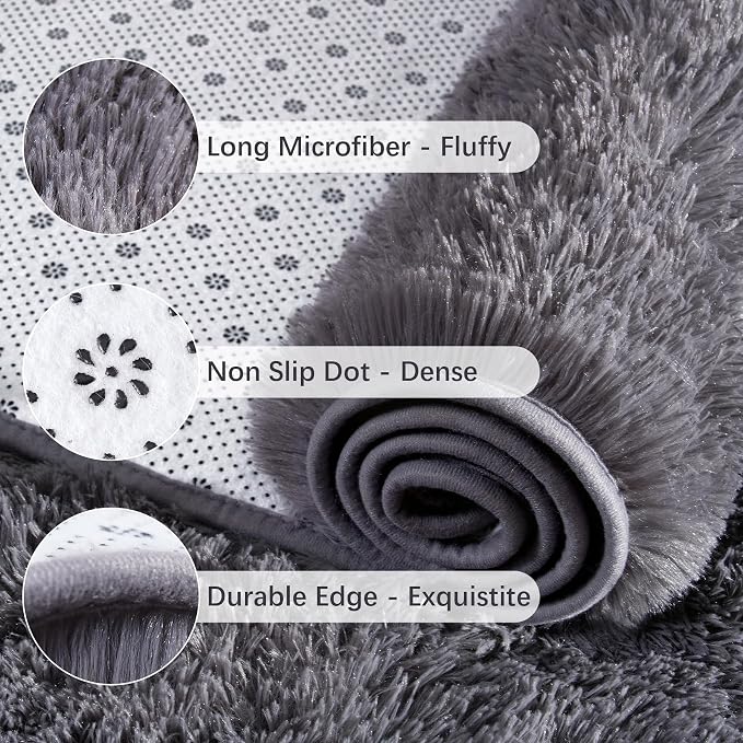 Chicrug Soft Runner Rugs for Bedroom Living Room Plush Fluffy Rugs 2x6 Feet - Image 6