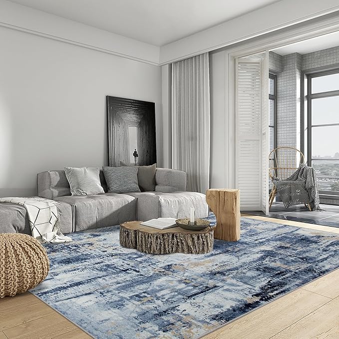 4x6 Area Rugs Washable Rug: Modern Abstract Living Room Rug Soft Anti-Skid Thin - Image 2