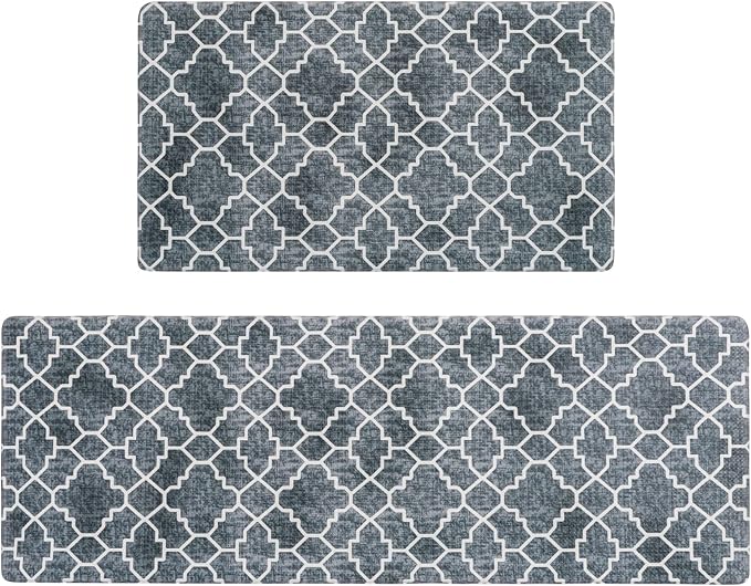 FRESHMINT Kitchen Mat Set of 2, Anti-Fatigue Cushioned Kitchen Mats by FRESHMINT