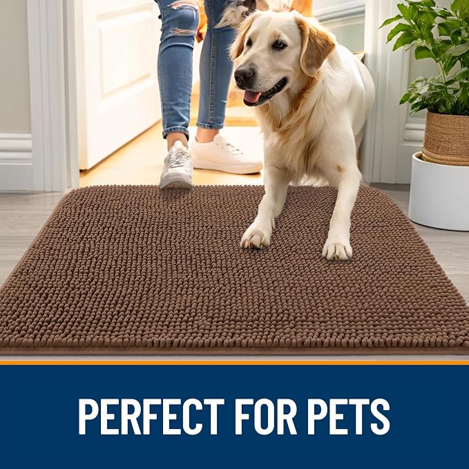 OLANLY Dog Door Mat for Muddy Paws 47x24, Absorbs Moisture and Dirt, Absorbent - Image 6