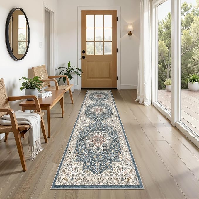 Vintage Hallway Runner Rug 2x8: Large Soft Washable Entryway by COTILED